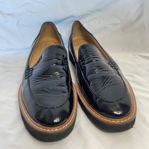 Naturalizer Andie Black Patent Leather Driving Moccasin Loafer Shoes